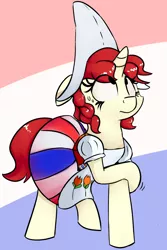 Size: 1280x1914 | Tagged: safe, artist:emberkaese, derpibooru import, oc, oc:velvet pastry, unofficial characters only, pony, unicorn, clothes, dress, dutch, dutch cap, female, hat, mare, solo