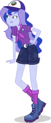 Size: 3143x7492 | Tagged: safe, artist:illumnious, derpibooru import, princess luna, equestria girls, legend of everfree, .ai available, absurd resolution, adobe illustrator, boots, cap, clothes, crescent moon, female, hand on hip, hat, moon, scarf, shorts, simple background, socks, solo, transparent background, vector, vice principal luna