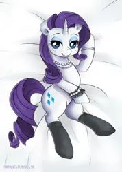 Size: 600x844 | Tagged: safe, artist:piripaints, derpibooru import, rarity, pony, black socks, body pillow, body pillow design, bracelet, clothes, jewelry, pearl necklace, smiling, socks, solo