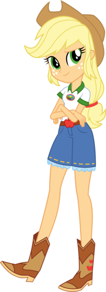 Size: 1076x2959 | Tagged: safe, artist:imperfectxiii, derpibooru import, applejack, equestria girls, legend of everfree, boots, clothes, cowboy boots, cowboy hat, crossed arms, denim shorts, denim skirt, hat, legs, shoes, shorts, simple background, skirt, solo, stetson, transparent background, updated, vector