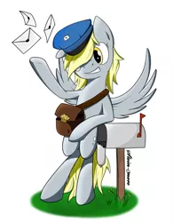 Size: 780x1000 | Tagged: safe, artist:stein-more, derpibooru import, derpy hooves, pegasus, pony, female, mail, mailbox, mare, solo