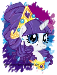 Size: 800x1058 | Tagged: artist:peach-butt, crown, derpibooru import, jewelry, queen rarity, rarity, regalia, safe, solo