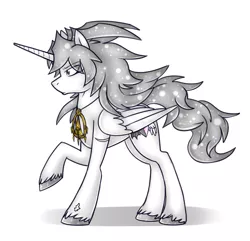 Size: 675x651 | Tagged: safe, artist:deyogee, derpibooru import, ponified, alicorn, pony, alicornified, millennium ring, race swap, scar, solo, unshorn fetlocks, yami bakura, yu-gi-oh!