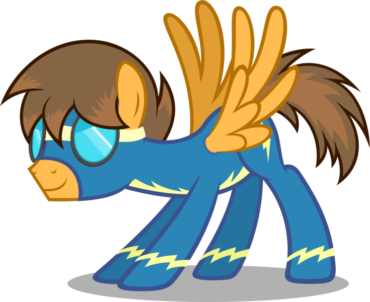 Size: 1350x1102 | Tagged: artist:zacatron94, clothes, derpibooru import, goggles, oc, oc:compylight, safe, solo, unofficial characters only, wonderbolts uniform