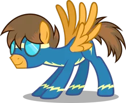 Size: 1350x1102 | Tagged: artist:zacatron94, clothes, derpibooru import, goggles, oc, oc:compylight, safe, solo, unofficial characters only, wonderbolts uniform