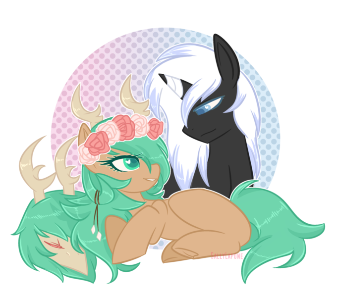 Size: 1024x904 | Tagged: safe, artist:sallylapone, derpibooru import, oc, unofficial characters only, original species, unicorn, female, male, shipping, straight