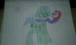 Size: 2560x1536 | Tagged: safe, artist:chillywilly, derpibooru import, oc, oc:chilly willy, oc:tupok, unofficial characters only, tatzlwurm, cute, lined paper, traditional art