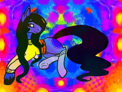 Size: 2048x1556 | Tagged: safe, artist:brainiac, derpibooru import, oc, oc:brainiac, unofficial characters only, pony, clothes, dreamhighrainbow, fever dream, high, male, pain killers, psychedelic, socks, solo, stallion, trippy, unshorn fetlocks