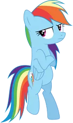 Size: 3566x6018 | Tagged: artist:chrzanek97, bipedal, cool, crossed hooves, derpibooru import, rainbow dash, rarity investigates, safe, simple background, solo, .svg available, transparent background, unamused, vector