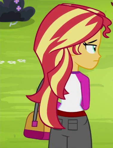 Size: 379x496 | Tagged: safe, derpibooru import, screencap, sunset shimmer, equestria girls, legend of everfree, cropped, rear view