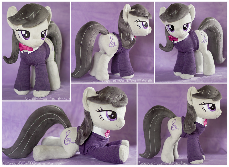 Size: 2206x1610 | Tagged: artist:buttercupbabyppg, clothes, derpibooru import, irl, octavia melody, photo, plushie, safe, solo, sweater