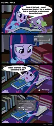 Size: 1288x3000 | Tagged: safe, artist:bredgroup, derpibooru import, spike, twilight sparkle, twilight sparkle (alicorn), comic:eg rpg, equestria girls, comic, screencap comic, skyrim, the elder scrolls, traumatized