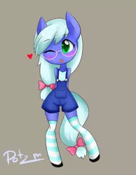 Size: 3500x4500 | Tagged: safe, artist:potzm, derpibooru import, oc, oc:bluebook, unofficial characters only, anthro, anthro oc, bipedal, blushing, clothes, cute, glasses, heart, one eye closed, simple background, solo, tongue out, wink