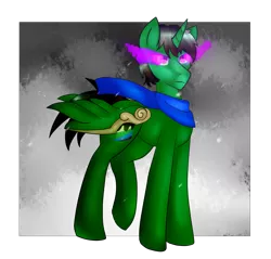 Size: 2419x2316 | Tagged: safe, artist:flamycrystal, derpibooru import, oc, oc:frost d. tart, unofficial characters only, alicorn, pony, alicorn oc, blizzard, clothes, corrupted, dark magic, implied king sombra, magic, scarf, snow, snowfall, solo, sombra eyes