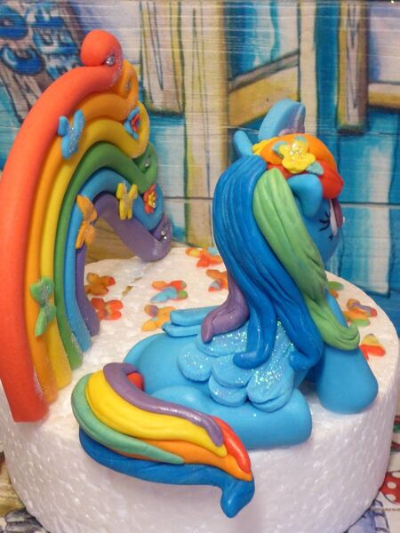 Size: 1200x1600 | Tagged: artist:tsac-uk, cake, derpibooru import, fondant, food, irl, photo, rainbow dash, safe