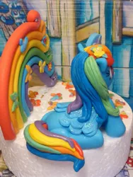 Size: 1200x1600 | Tagged: artist:tsac-uk, cake, derpibooru import, fondant, food, irl, photo, rainbow dash, safe