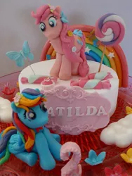 Size: 1200x1600 | Tagged: artist:tsac-uk, cake, derpibooru import, fondant, food, irl, photo, pinkie pie, rainbow dash, safe