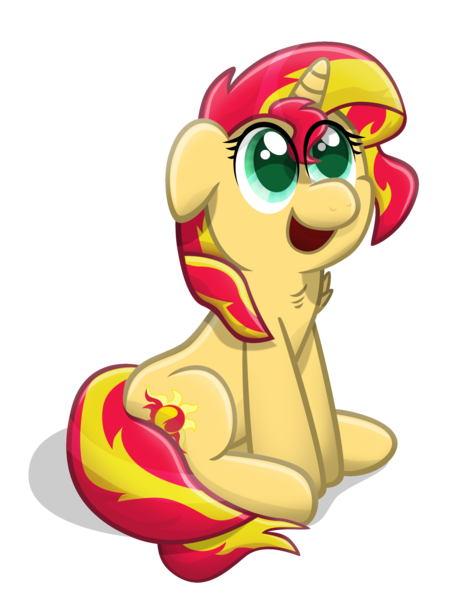 Size: 1803x2359 | Tagged: safe, artist:sol-r, derpibooru import, sunset shimmer, pony, unicorn, equestria girls, floppy ears, simple background, sitting, solo, transparent background