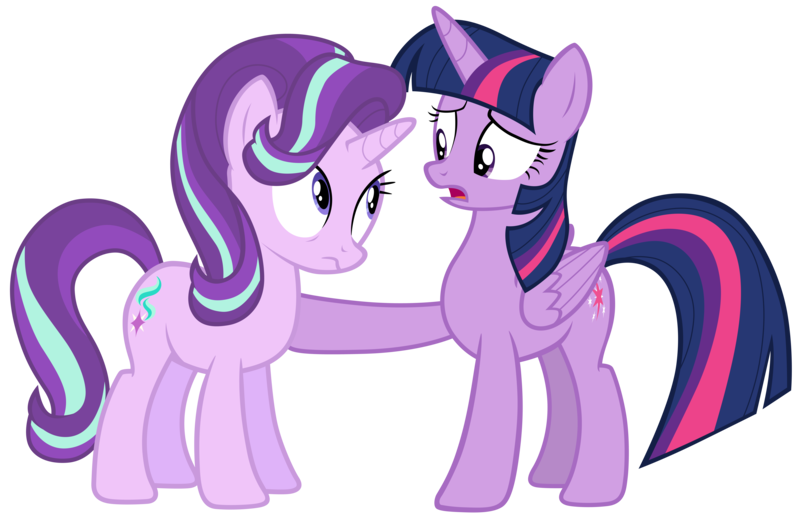 Size: 15417x10000 | Tagged: safe, artist:tardifice, derpibooru import, starlight glimmer, twilight sparkle, twilight sparkle (alicorn), alicorn, pony, the crystalling, absurd resolution, dangerously high res, duo, duo female, female, open mouth, photoshop, simple background, teacher and student, transparent background, vector, wavy mouth