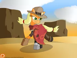 Size: 1600x1200 | Tagged: applejack, artist:mechanized515, crossover, derpibooru import, jesse mccree, mccreejack, overwatch, patreon, patreon logo, safe, solo