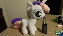 Size: 2688x1520 | Tagged: artist:onlyfactory, bootleg, derpibooru import, doll, electronic cigarette, exploitation, irl, photo, plushie, safe, sweetie belle, toy, vape, vaping