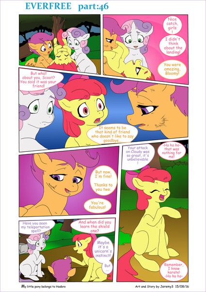 Size: 5619x7942 | Tagged: safe, artist:jeremy3, derpibooru import, apple bloom, scootaloo, sweetie belle, pony, comic:everfree, absurd resolution, comic, cutie mark crusaders