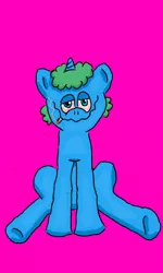 Size: 768x1280 | Tagged: safe, artist:greengraphite, derpibooru import, oc, oc:green graphite, unofficial characters only, pony, unicorn, 420, blue, blue eyes, green mane, sitting