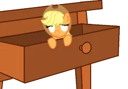 Size: 589x413 | Tagged: safe, artist:creepycurse, derpibooru import, part of a set, applejack, pony, drawer, drowsy drawer ponies, solo