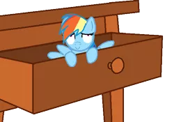 Size: 589x413 | Tagged: safe, artist:creepycurse, derpibooru import, part of a set, rainbow dash, pony, drawer, drowsy drawer ponies, solo