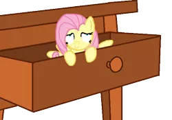 Size: 589x413 | Tagged: safe, artist:creepycurse, derpibooru import, part of a set, fluttershy, pony, drawer, drowsy drawer ponies, solo