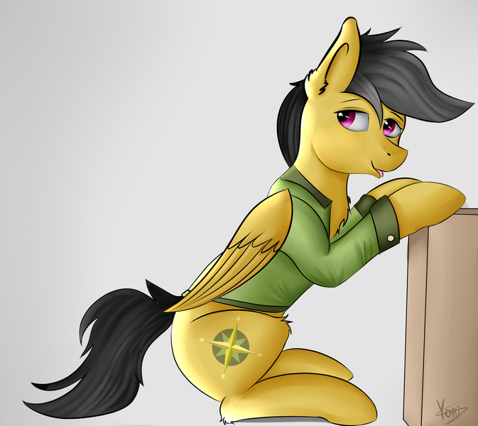 Size: 2238x1994 | Tagged: artist:yori, daring do, dashing do, derpibooru import, my little pony, rule 63, safe, sitting, solo