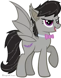 Size: 1000x1266 | Tagged: safe, artist:dragonchaser123, derpibooru import, octavia melody, bat pony, pony, alternate cutie mark, bat ponified, batavia, fangs, race swap, simple background, solo, transparent background, vector