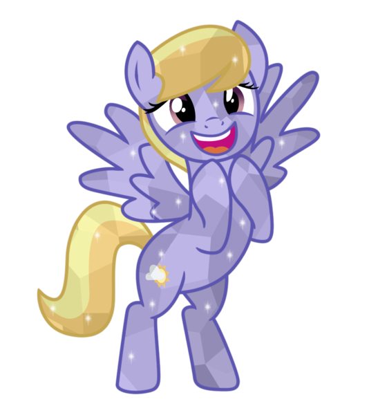 Size: 854x936 | Tagged: safe, artist:dragonchaser123, derpibooru import, cloud kicker, crystal pony, pegasus, pony, cute, female, kickerbetes, mare, race swap, simple background, solo, transparent background, vector