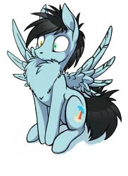 Size: 872x1200 | Tagged: safe, artist:arctic-fox, derpibooru import, oc, unofficial characters only, pegasus, pony, behaving like a bird, chest fluff, heterochromia, impossibly large chest fluff, peacocking, simple background, solo, transparent background