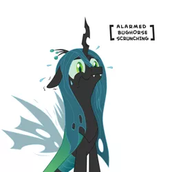 Size: 2500x2500 | Tagged: artist:hotkinkajou, artist:lalieri, colored, derpibooru import, descriptive noise, meme, queen chrysalis, safe, scrunchy face, simple background, solo, vector, white background