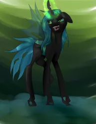 Size: 2975x3850 | Tagged: artist:respectful-wishes, changeling, changeling queen, dead source, derpibooru import, female, open mouth, queen chrysalis, safe, solo