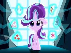 Size: 4128x3096 | Tagged: safe, artist:lovehtf421, derpibooru import, starlight glimmer, pony, unicorn, cute, cutie mark, cutie mark vault, female, floppy ears, glimmerbetes, happy, looking at you, mare, pure unfiltered evil, smiling, solo, this will end in tears, winning