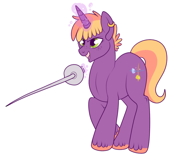Size: 624x535 | Tagged: safe, artist:lulubell, derpibooru import, oc, oc:parry, unofficial characters only, pony, unicorn, fencing, magic, rapier, simple background, solo, sword, transparent background, weapon