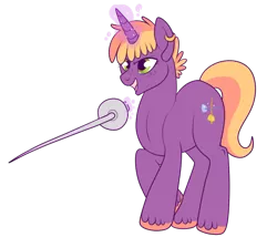 Size: 624x535 | Tagged: safe, artist:lulubell, derpibooru import, oc, oc:parry, unofficial characters only, pony, unicorn, fencing, magic, rapier, simple background, solo, sword, transparent background, weapon