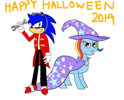 Size: 1024x830 | Tagged: safe, artist:infinityr319, derpibooru import, rainbow dash, pony, clothes, cosplay, costume, crossover, doctor eggman, halloween, happy halloween, implied trixie, simple background, sonic the hedgehog, sonic the hedgehog (series), transparent background