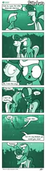 Size: 627x2339 | Tagged: safe, artist:dori-to, derpibooru import, bon bon, lyra heartstrings, sweetie drops, earth pony, pony, unicorn, comic:silly lyra, comic, concert, crowd, duo focus, female, green background, greenscale, limited palette, mare, monochrome, piggyback ride, ponies riding ponies, silly lyra, simple background