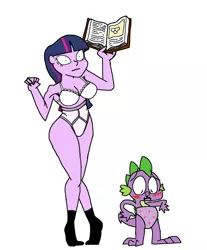 Size: 814x981 | Tagged: suggestive, artist:tundrapeace, derpibooru import, spike, twilight sparkle, twilight sparkle (alicorn), equestria girls, armpits, blushing, bra, breasts, briefs, busty twilight sparkle, cleavage, clothes, clothes swap, crossdressing, cutie mark underwear, embarrassed, embarrassed underwear exposure, female, frilly underwear, girl in briefs, image, panties, png, spell gone wrong, tighty whities, underwear, underwear swap