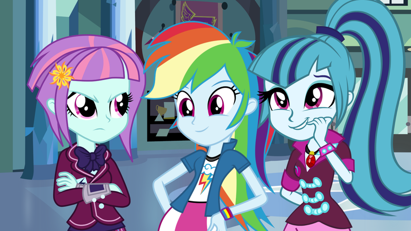 Size: 1920x1080 | Tagged: safe, artist:dashiefan2502, artist:doctor-g, artist:mixiepie, artist:xebck, derpibooru import, rainbow dash, sonata dusk, sunny flare, equestria girls, friendship games, rainbow rocks