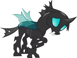 Size: 4000x3042 | Tagged: absurd resolution, artist:limedazzle, changeling, derpibooru import, inkscape, raised hoof, safe, simple background, solo, the times they are a changeling, thorax, transparent background, unhappy, vector