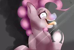 Size: 4893x3373 | Tagged: 28 pranks later, artist:illustrativeauthor, cookie zombie, derpibooru import, glass, horse shoes, looking at you, pinkie pie, safe, solo, underhoof, zombie