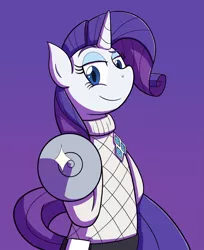 Size: 1563x1920 | Tagged: safe, artist:zanefir-dran, derpibooru import, rarity, pony, bipedal, clothes, fencing, newbie artist training grounds, raised eyebrow, rarity is about to stab you, solo