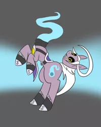 Size: 1354x1698 | Tagged: armor, artist:metalaura, black sclera, derpibooru import, dullahan, female, ghost, gradient background, headless, monster mare, monster pony, oc, rearing, saddle, safe, solo, unofficial characters only