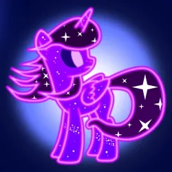 Size: 256x256 | Tagged: alicorn, artist:rambling writer, derpibooru import, ethereal mane, fanfic, fanfic art, fanfic cover, looking back, safe, solo, starry body, starry mane, tantabus