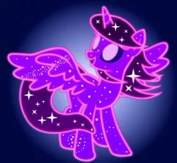 Size: 255x235 | Tagged: alicorn, artist:rambling writer, derpibooru import, ethereal mane, fanfic, fanfic art, fanfic cover, happy, safe, solo, spread wings, starry body, starry mane, tantabus, wings