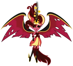 Size: 5558x5009 | Tagged: safe, artist:orin331, derpibooru import, sunset shimmer, equestria girls, absurd resolution, clothes, dark magic, evil, fiery shimmer, floating, glowing eyes, magic, mane of fire, midnight sparkle, midnight-ified, simple background, sleeveless, solo, sombra eyes, strapless, sunset satan, transparent background